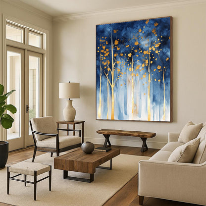 Magical Blue - Gold Forest Art for Rooftop Garden & Luxury Villa STSC059