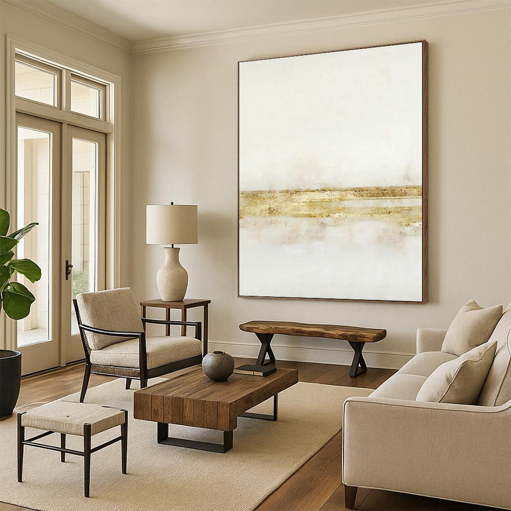 Gold - Striped Abstract Art for Luxury Hotel Lobby & Glamorous Dining Room DLZ2238