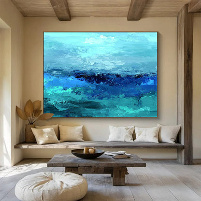Turquoise Sea Abstract Art for Coastal Spa & Beachfront Villa SC035