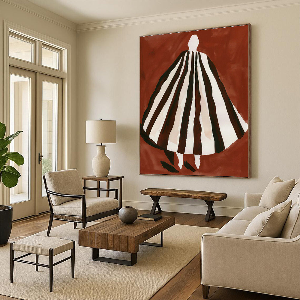 Figure in Striped Cloak Art for Avant - Garde Boutique & Theatrical Dressing Room DLZ0707