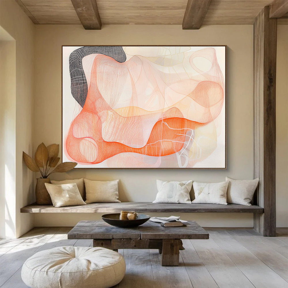 Curved Line Abstract Art for Contemporary Home Decor & Artistic Lounge SC304