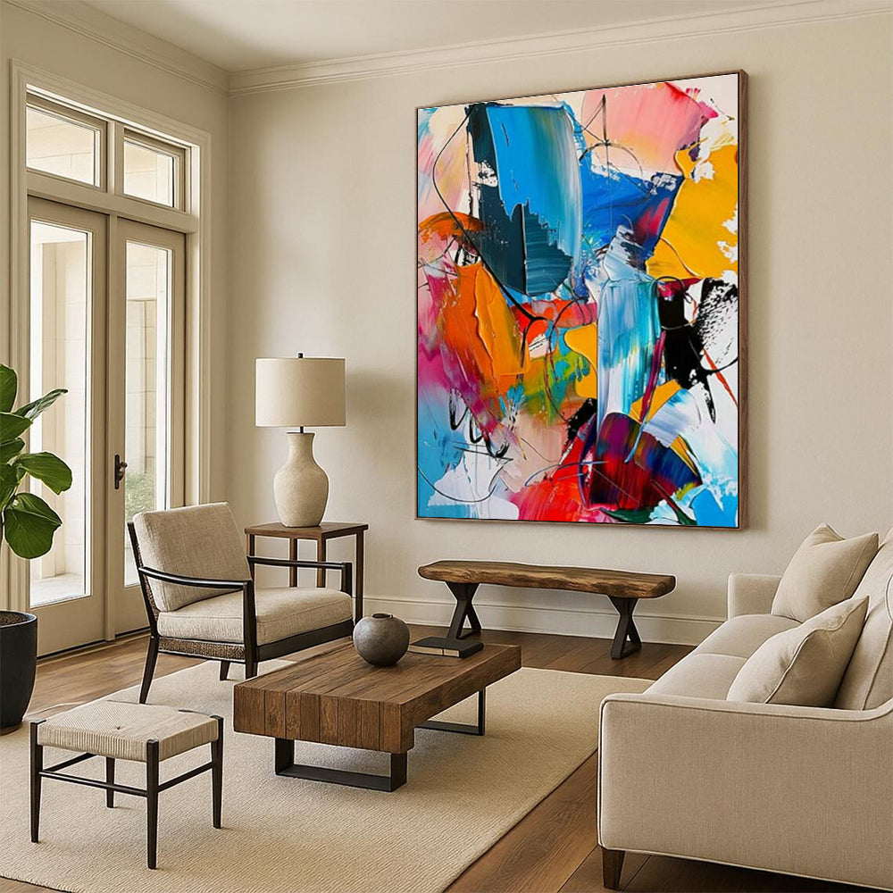 Vivid Abstract Composition Art for Art Gallery Opening & Trendy Corporate Office DLZ1539