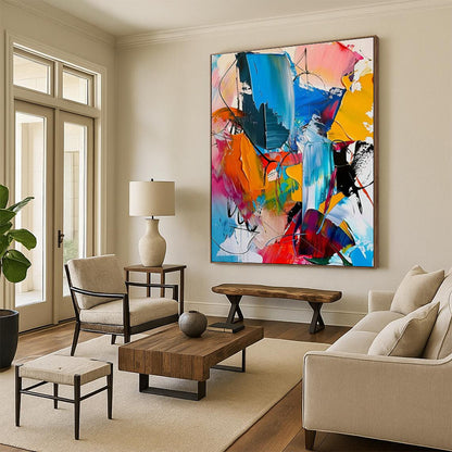 Vivid Abstract Composition Art for Art Gallery Opening & Trendy Corporate Office DLZ1539