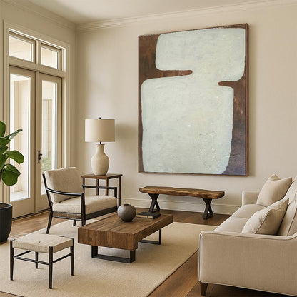 White Irregular - Shaped Art for Rustic Art Studio & Industrial - Chic Home DLZ1897
