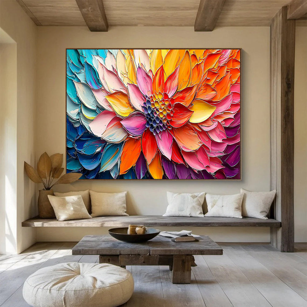 Colorful Flower Relief Art for Garden - Themed Tea House Walls DLZ3250
