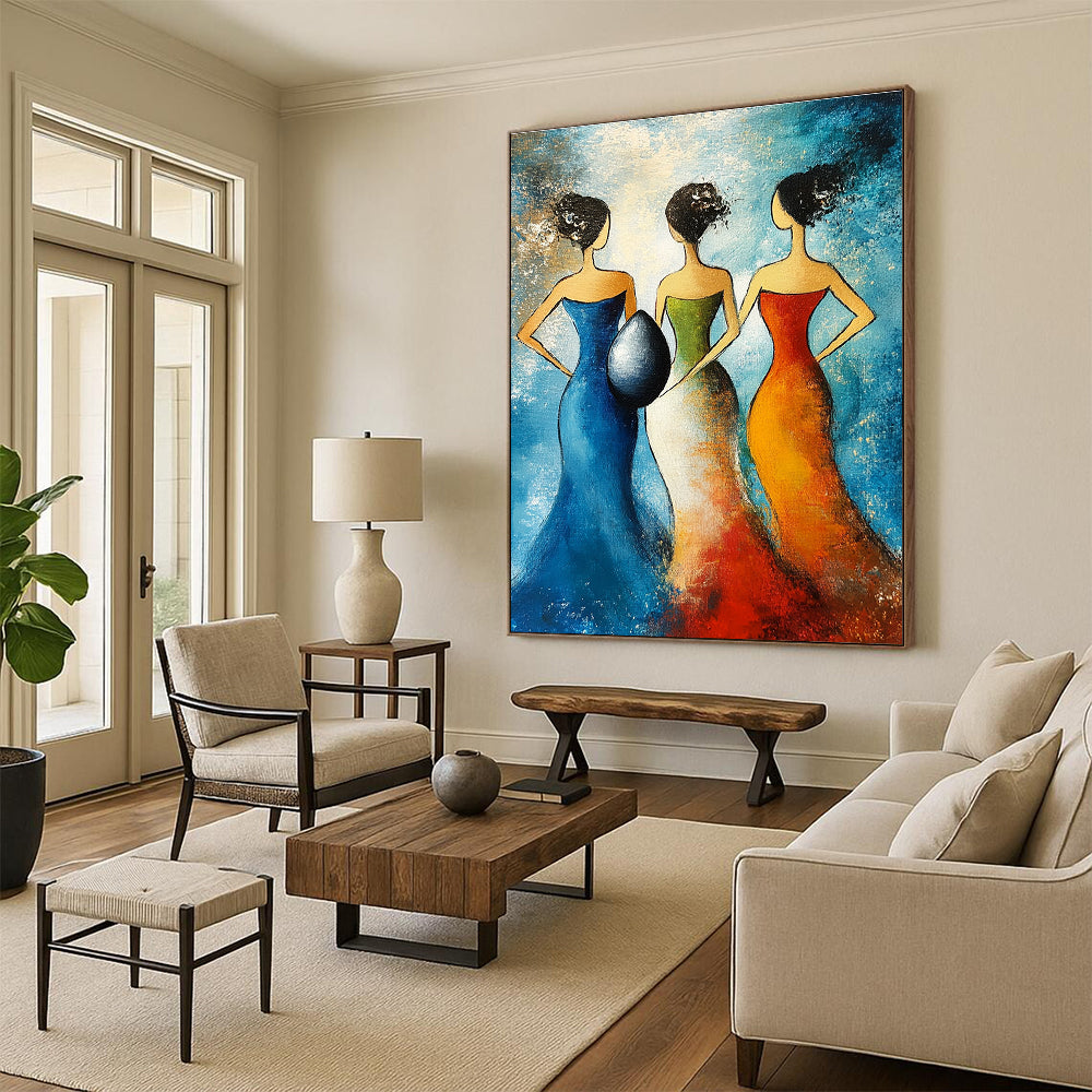 Three Women Art for Ethnic - Themed Boutique & Vibrant Home Dining Room STSC1444