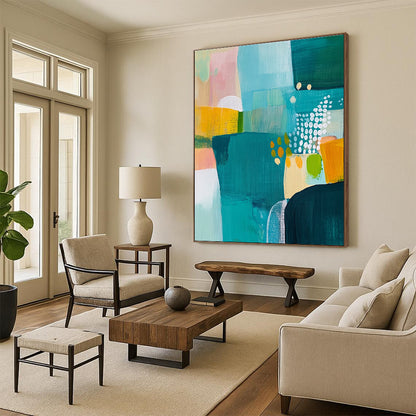 Colorful Geometric Abstract for Eclectic Home Office & Vibrant Retail Space STSC608