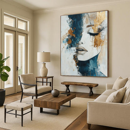 Abstract Woman with Gold Accents for Luxury Bedroom & High - End Fashion Boutique STSC361