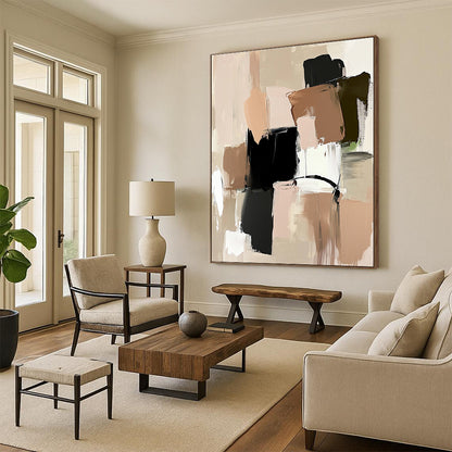 Muted Color Block Abstract for Scandinavian - Style Bedroom & Calm Reading Nook STSC779