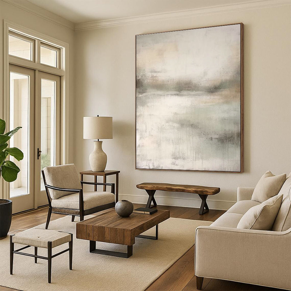 Light - Toned Abstract Art for Beach House & Sunlit Conservatory DLZ2368