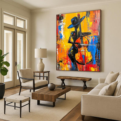 Jazz Musician Silhouette for Music - Themed Bar & Art Gallery STSC1261