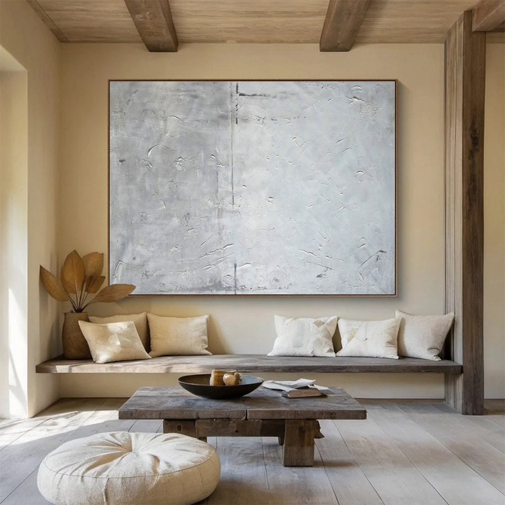 Gray - White Textured Art for Minimalist Home Library Backdrop Walls DLZ3232