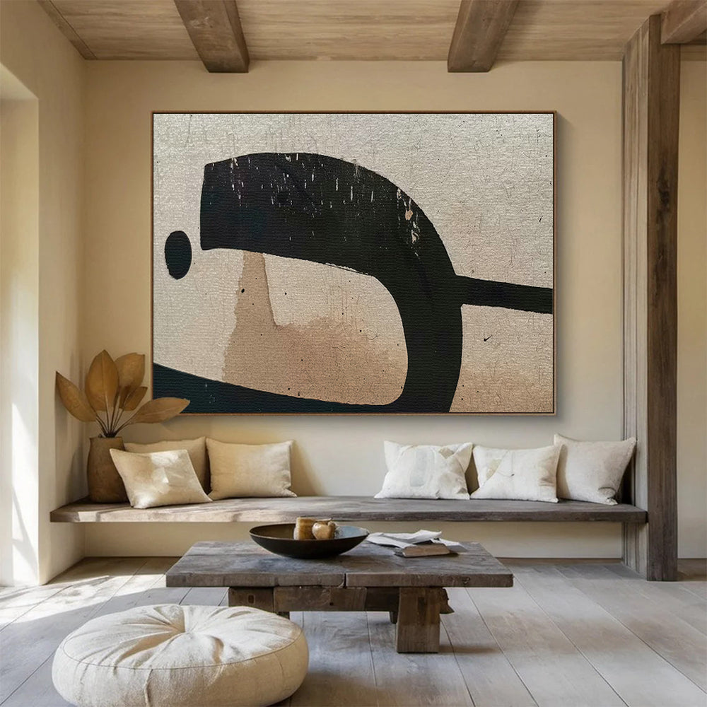 Black - Brown Abstract Art for Minimalist Home Offices DLZ2523
