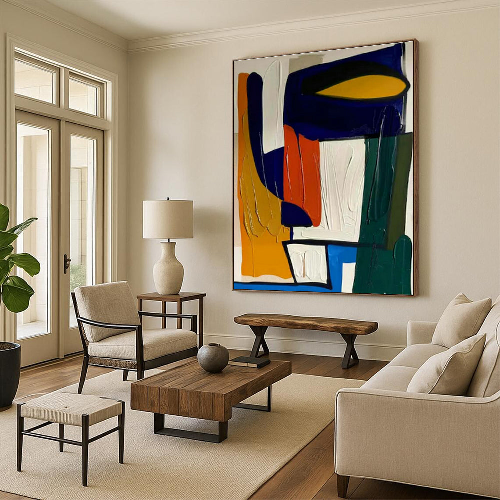 Bold Color Block Art for Contemporary Office & Art Gallery Showcase DLZ1471