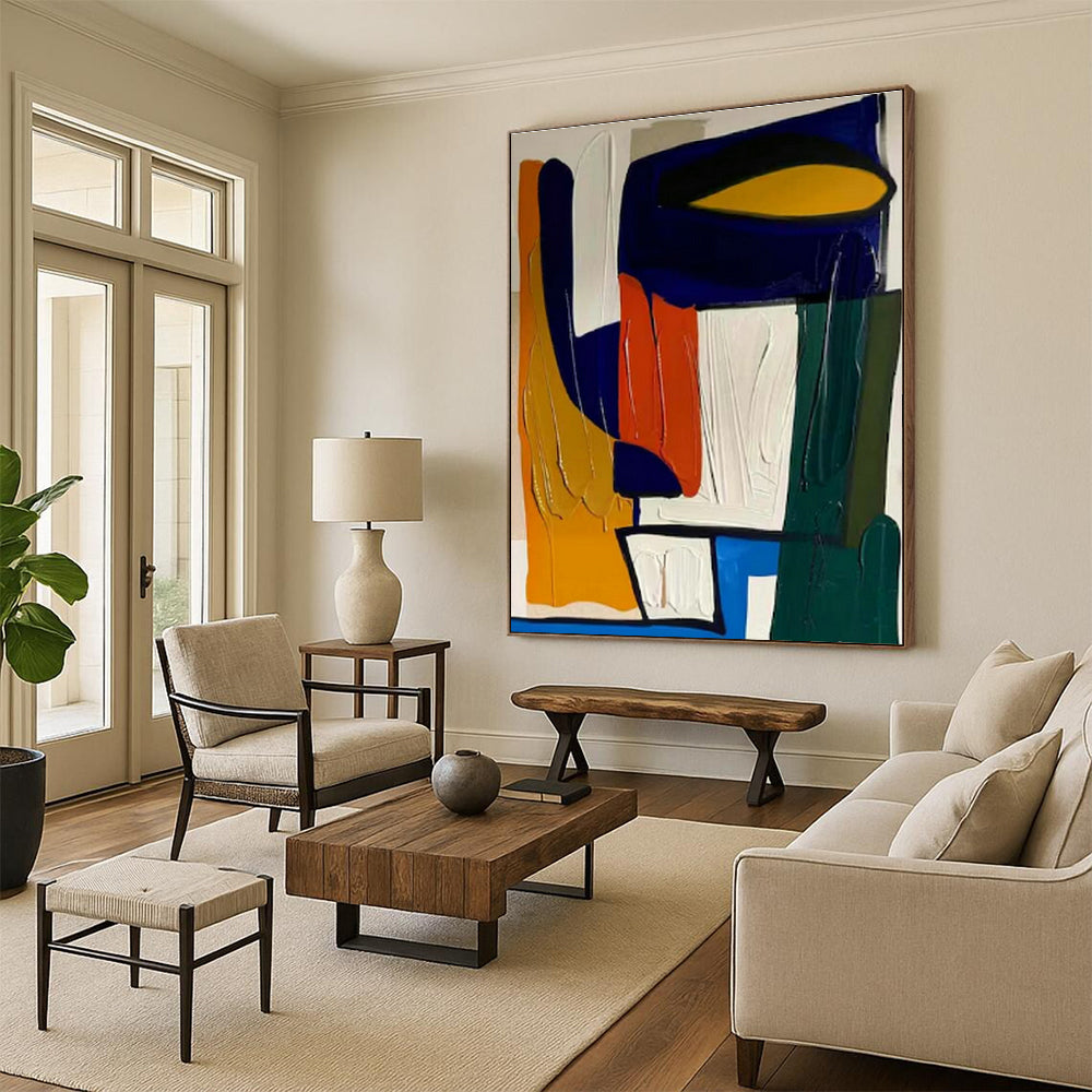 Bold Color Block Abstract Art for Contemporary Office & Art Gallery Pop - Up DLZ1463