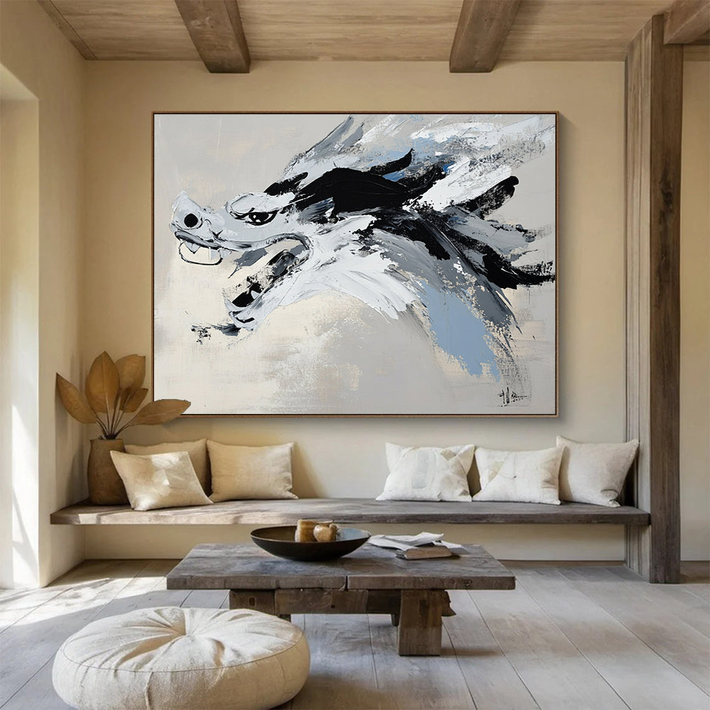 Dragon Head Abstract Art for Asian - Inspired Restaurant & Man Cave SC228