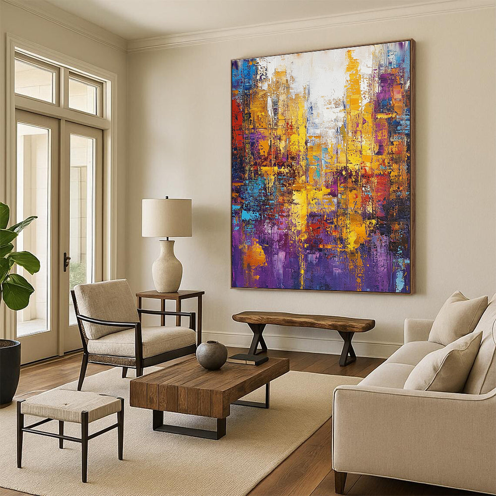 Colorful Abstract Cityscape for Modern Hotel Lobby & Urban Art Gallery STSC160