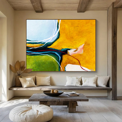 Yellow - Blue Intertwined Abstract for Modern Living Room DLZ2936