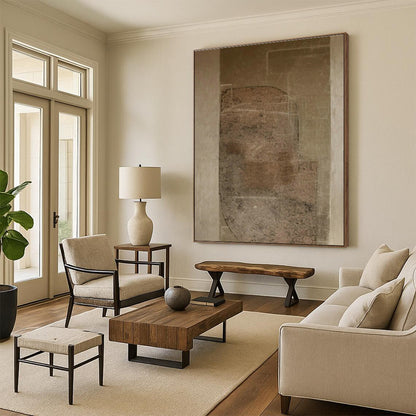 Textured Brown Abstract Art for Industrial Loft Study & Earth - Tone Art Gallery DLZ0832