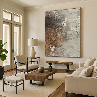 Brown - Gray Abstract Art for Sophisticated Whiskey Bar Tasting Areas DLZ0198
