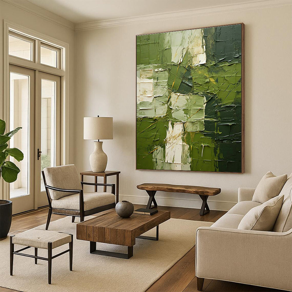 Green Textured Art for Eco - Friendly Home Living Rooms DLZ0283