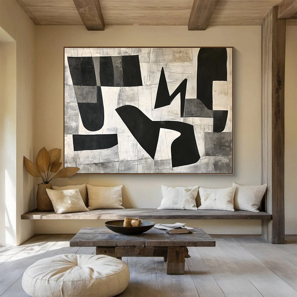 Neutral Tone Abstract: Rustic Charm for Lofts & Home Offices SC517