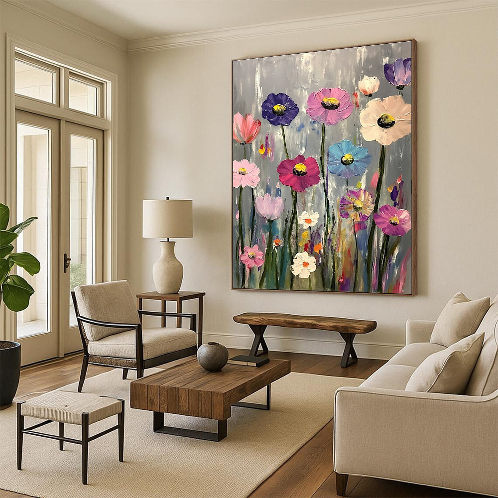 Colorful Wildflowers Art for Bohemian Home Bedroom & Garden - Themed Restaurant STSC1033