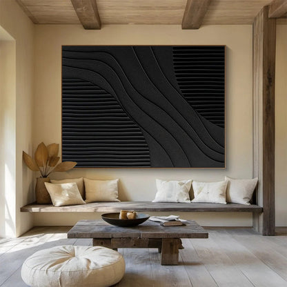Black Wave - Texture Art for Sophisticated Dining Rooms DLZ2482