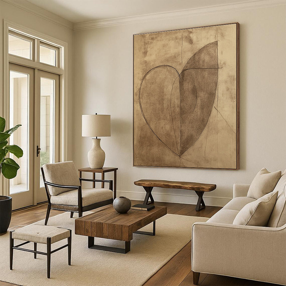 Minimalist Heart Sketch for Romantic Bedroom & Sentimental Art Gallery STSC983
