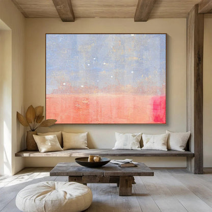 Blue - Pink Gradient Abstract Art for Romantic Rooftop Lounge Decor DLZ2664