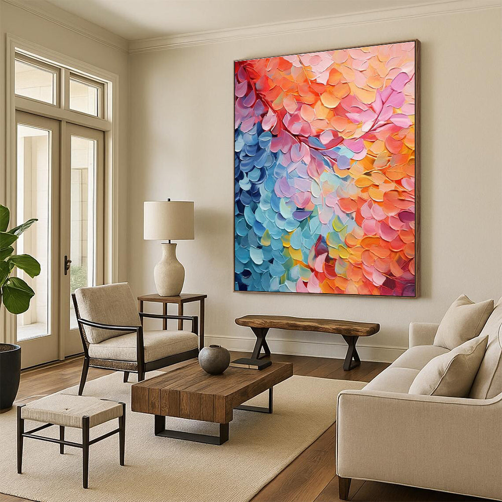 Colorful Leaf Canopy Art for Botanical Garden Café & Eco - Friendly Home DLZ2355