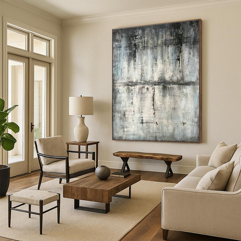Grey - Tone Abstract Art for Living Room & Study DLZ0474