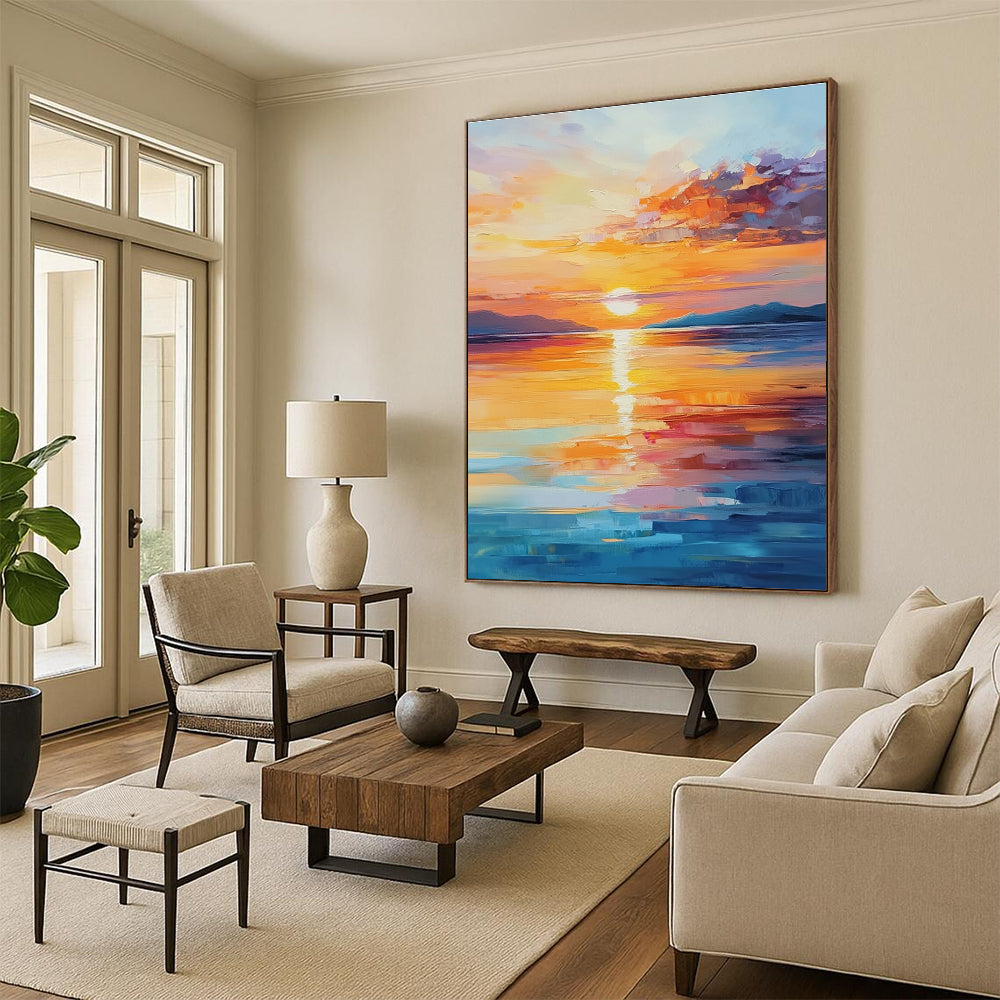 Sea Sunset Glow for Beach Resort Lobby & Coastal Home Living Room STSC900