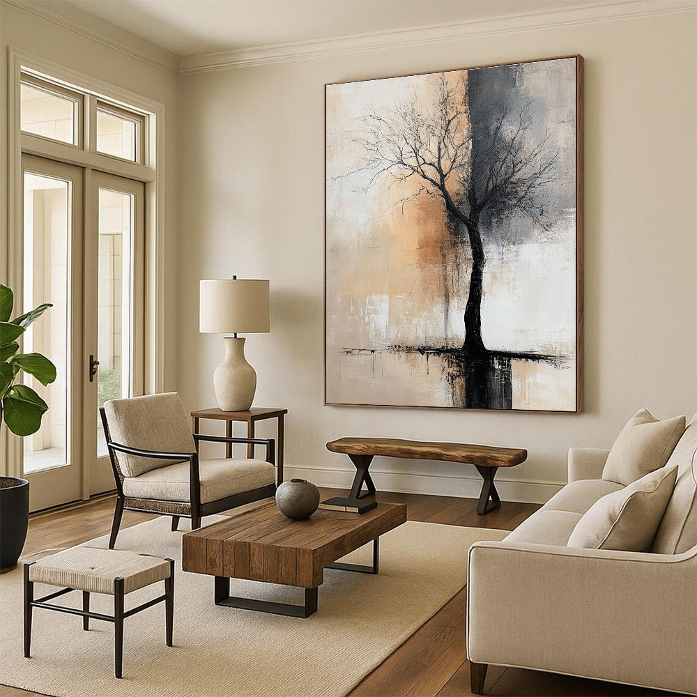 Bare Tree Abstract Reflection for Minimalist Bedroom & Nature - Inspired Office STSC492