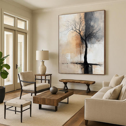 Bare Tree Abstract Reflection for Minimalist Bedroom & Nature - Inspired Office STSC492