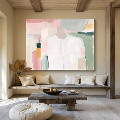 Pastel Abstract Figure Art for Girls’ Playroom & Feminine Wellness Center SC179
