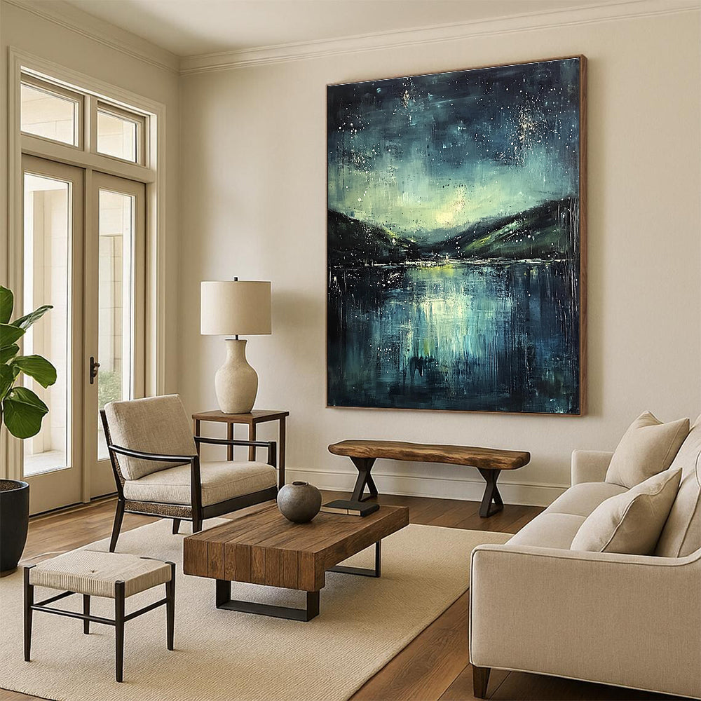 Starry Night Lake for Nature - Lover’s Living Room & Lakeside Cottage STSC294