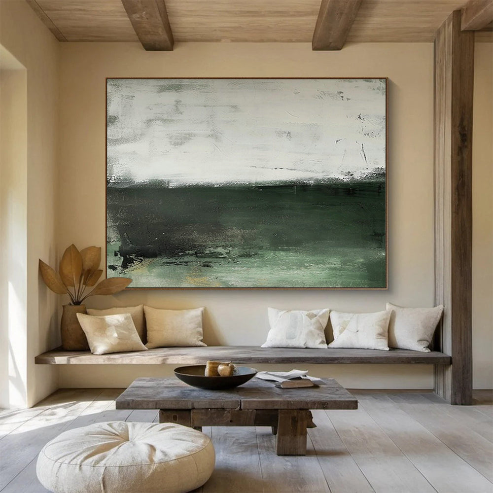 Gray - Green Minimalist Abstract Art for Scandinavian - Style Dining Areas DLZ2648