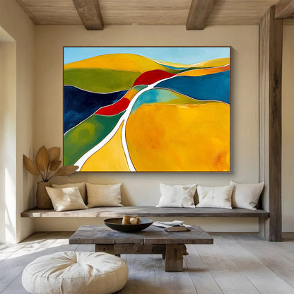 Colorful Rolling Hills Art for Family - Friendly Restaurant & Cheerful Playroom SC069