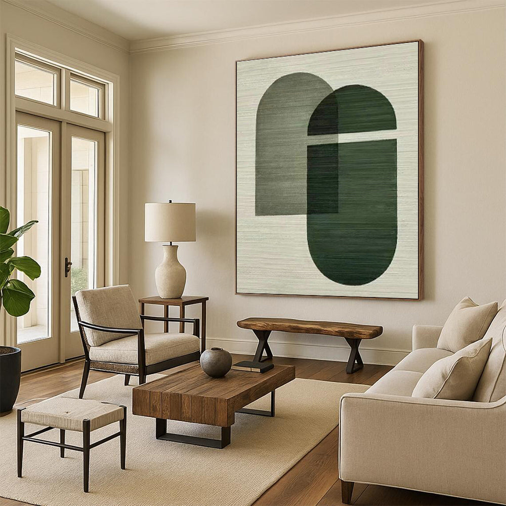 Green Geometric Art for Modern Home Office Breakout Zones DLZ0258