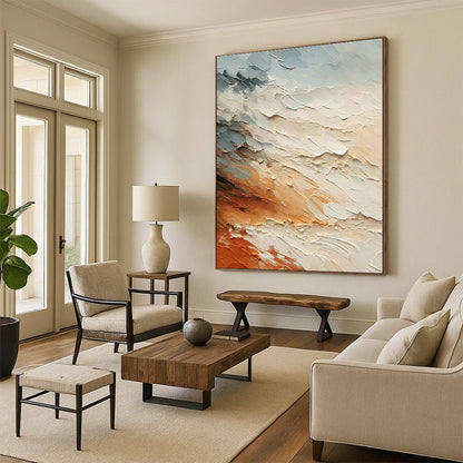 Mixed - Color Textured Art for Luxury Hotel Rooftop Lounges DLZ0116
