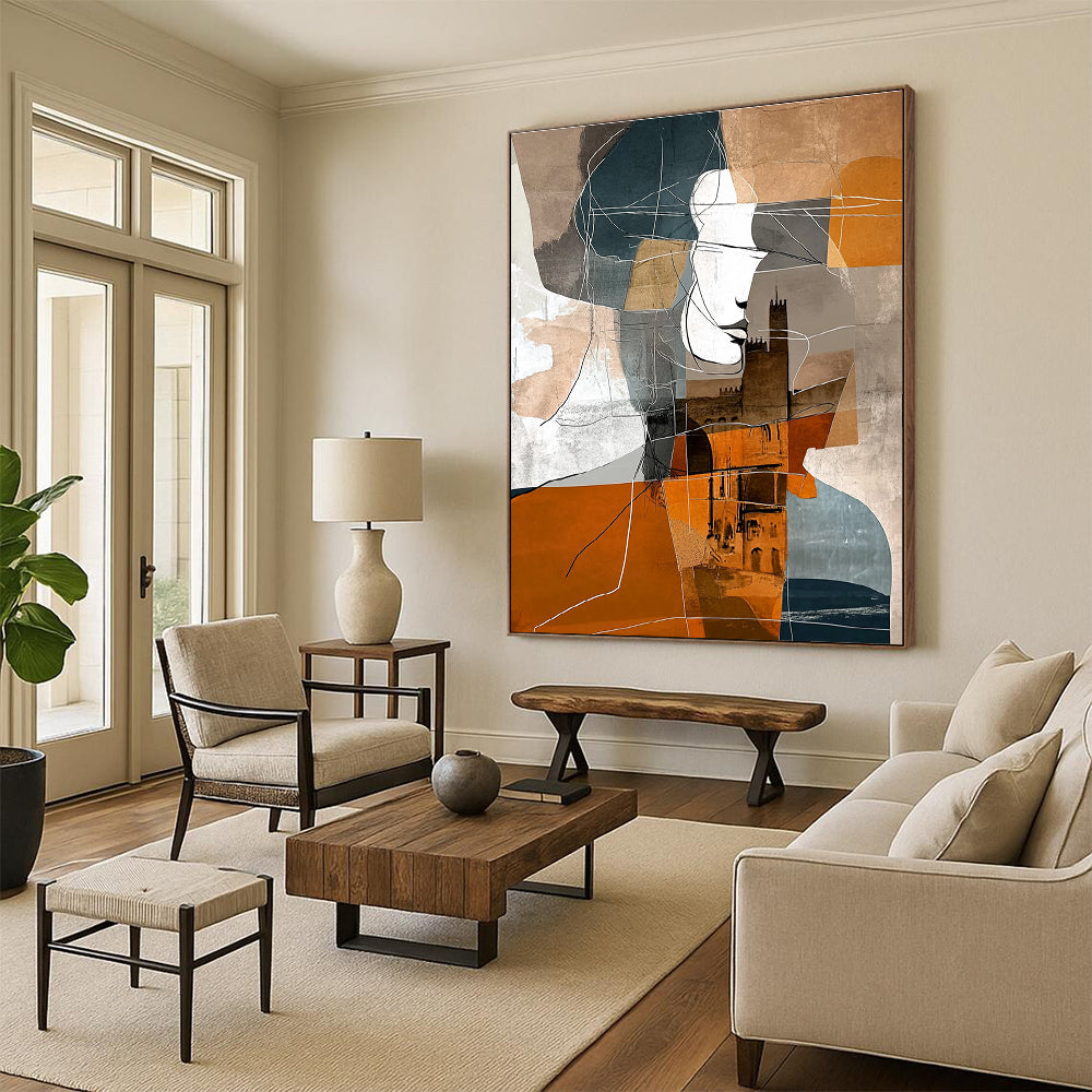 Abstract Portrait with Architecture for Modern Living Room & Art Gallery STSC540