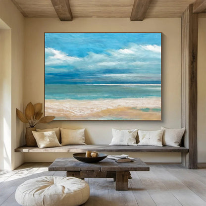 Pastel Clouds & Waves Art for Nostalgia - Driven Beach House Bedroom DLZ3022