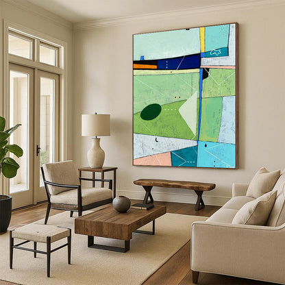 Colorful Geometric Abstract Art for Creative Café & Home Living Room DLZ1111