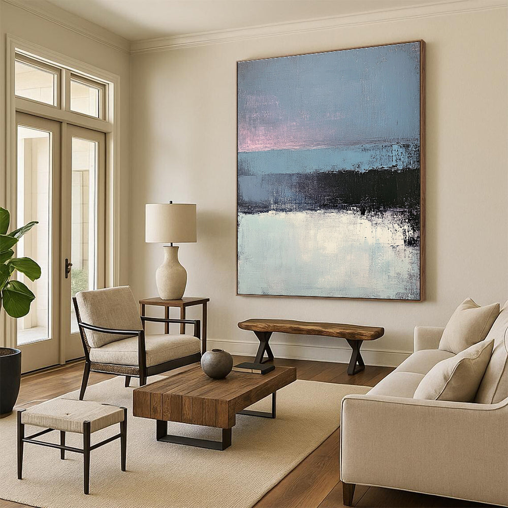 Minimalist Blue and Purple Abstract for Modern Lounge & Art - Centric Office STSC347