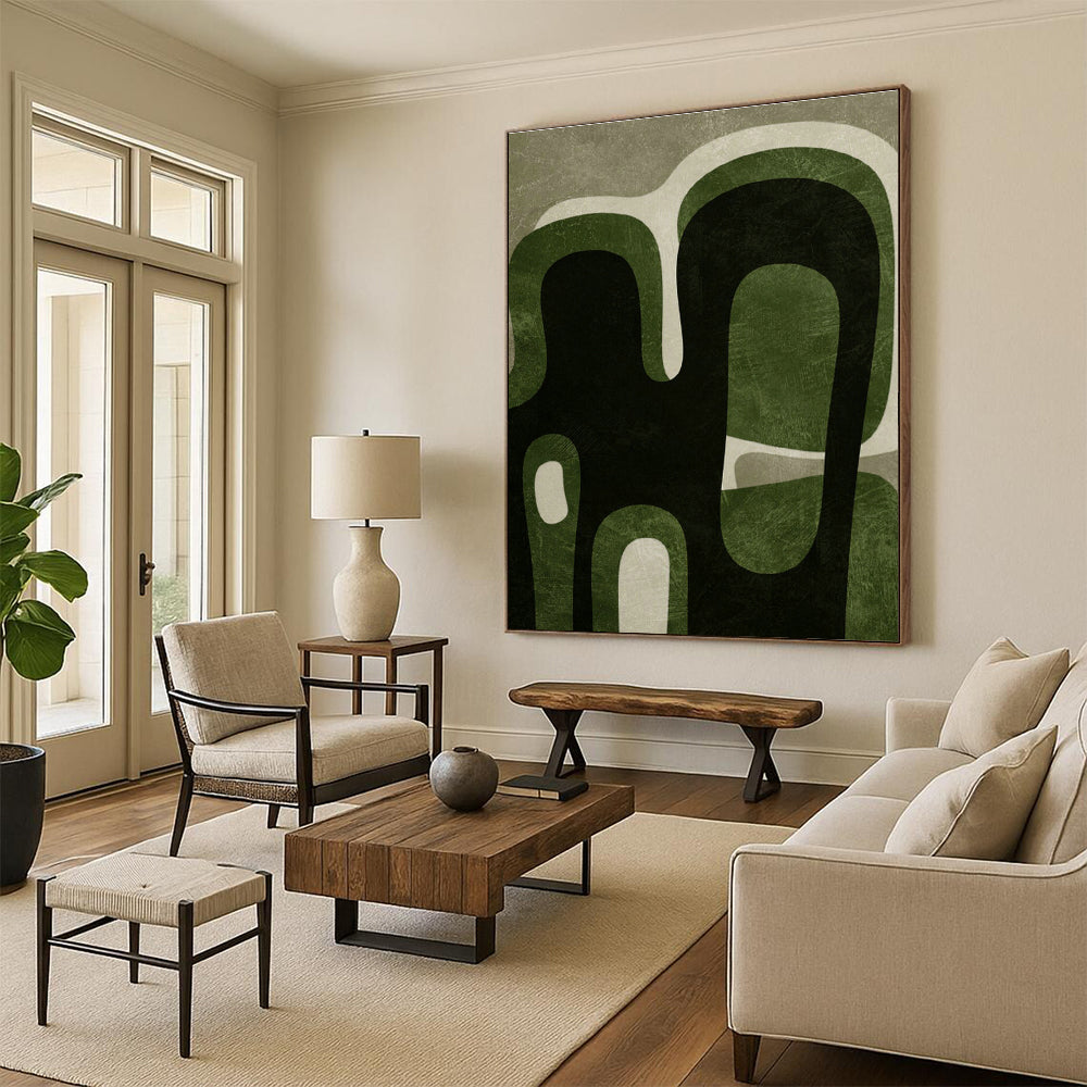 Organic Green Abstract Art for Bohemian Nursery & Garden - Themed Retail DLZ1388