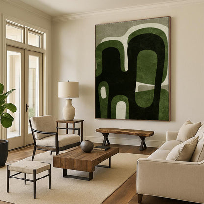 Organic Green Abstract Art for Bohemian Nursery & Garden - Themed Retail DLZ1388