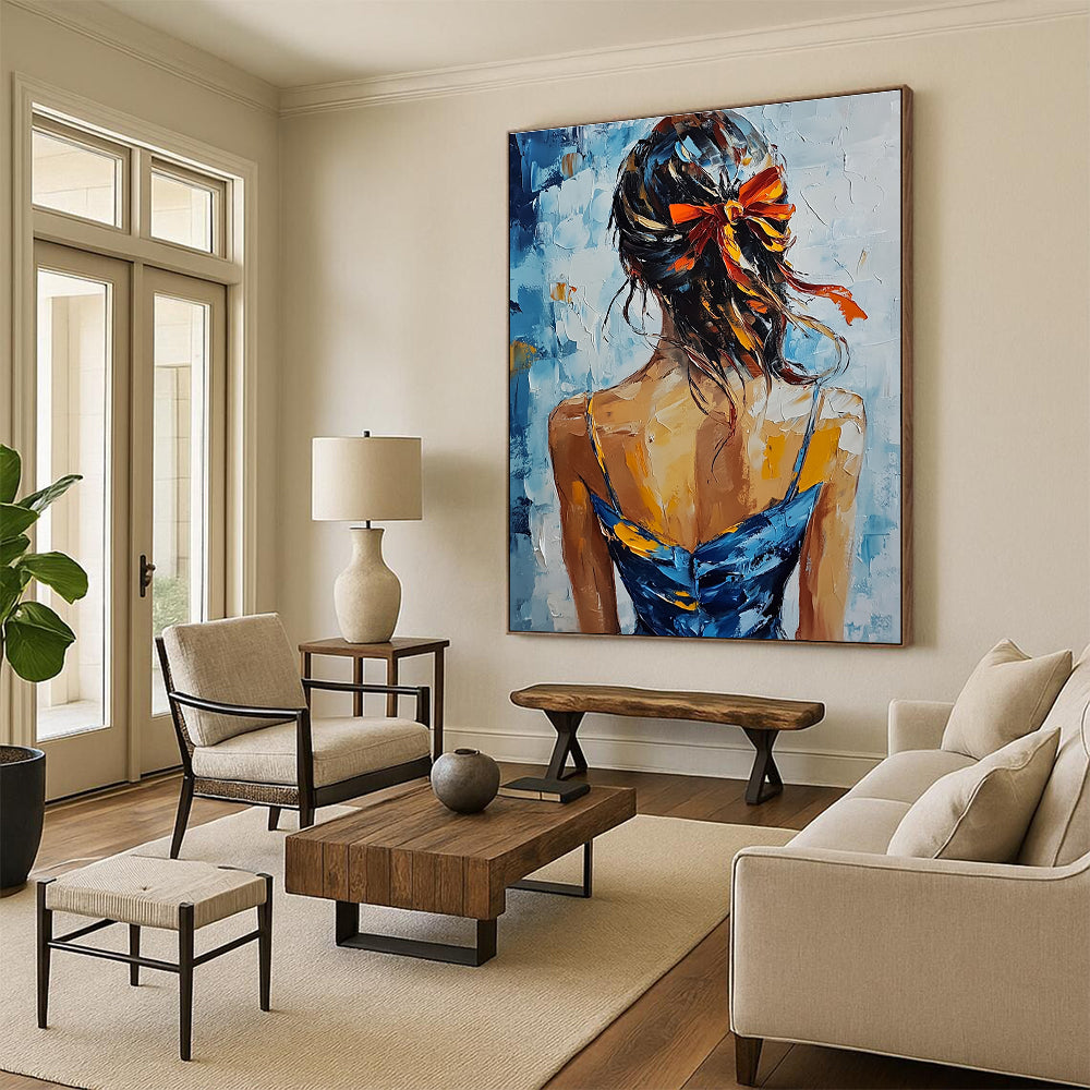 Girl with Ribbon in Hair (Back View) for Feminine Boutique & Art - Centric Bedroom STSC879
