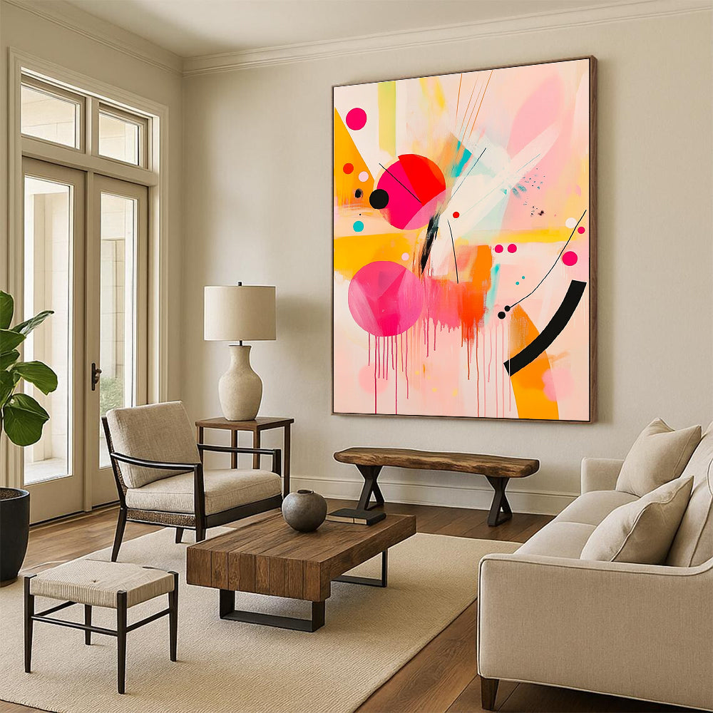 Colorful Drip Abstract for Modern Art Gallery & Trendy Café STSC790