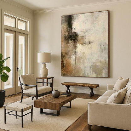 Earth - Toned Abstract Art for Nature - Inspired Spa & Minimalist Home Office DLZ2126